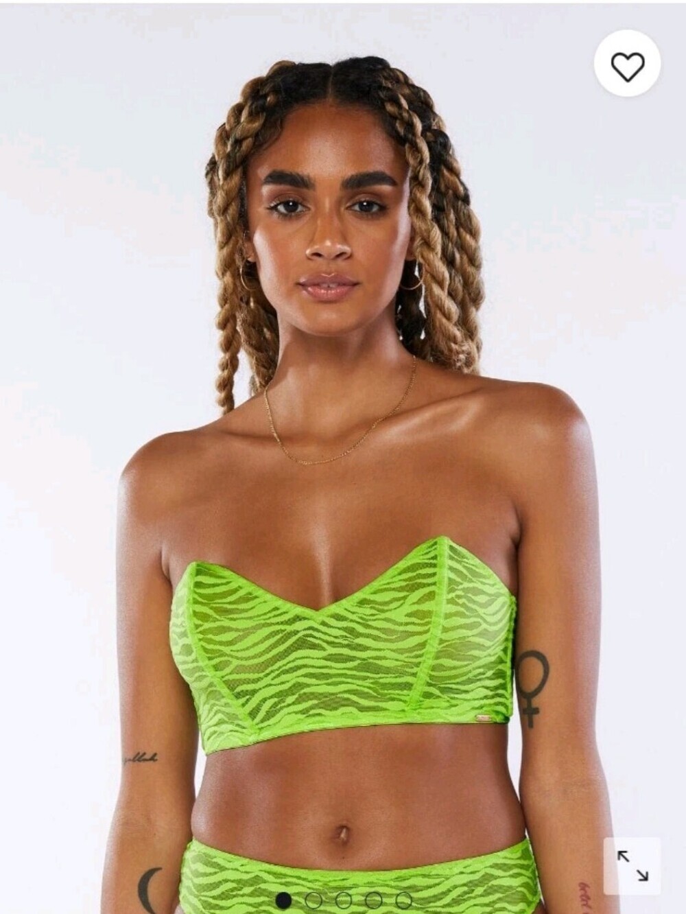 Savage X Fenty Neon Green Zebra Strapless Bandeau